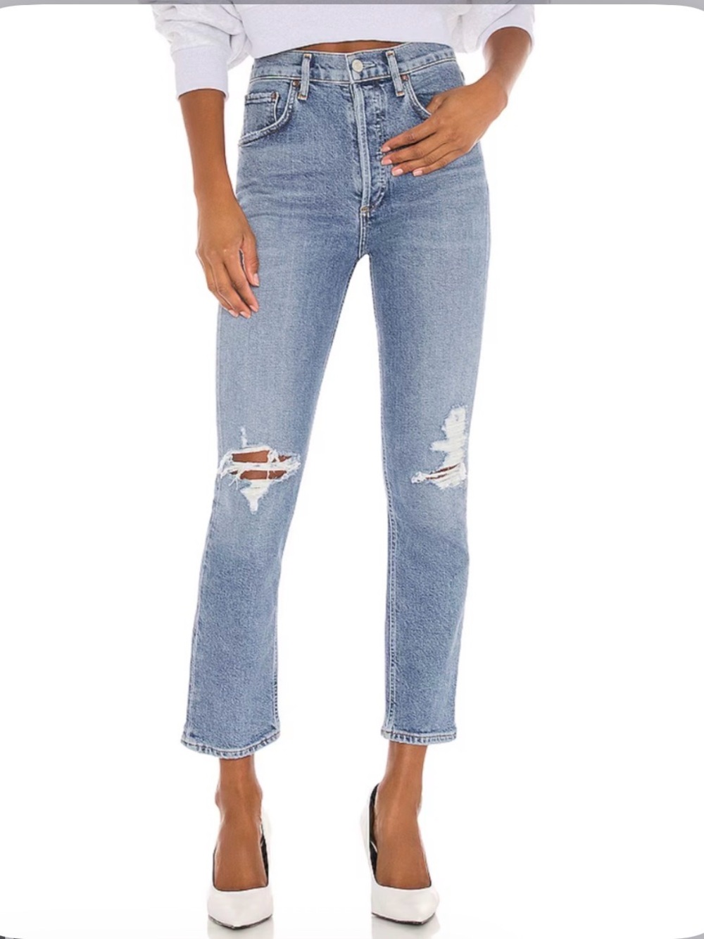 NWT Agolde Riley High Rise Cropped 29